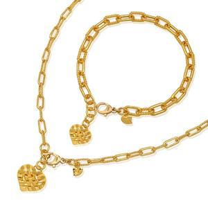 [골드모아]순금 목걸이 팔찌 세트 37.5g [하트 클립]