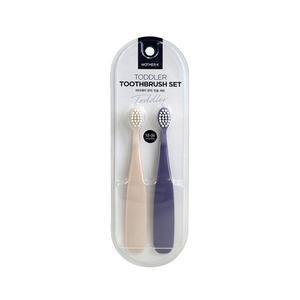 [마더케이]0.5단계 유아칫솔 세트 2P (크림베이지, 밀키퍼플) / 돌아기칫솔