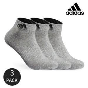 아디다스 남성 퍼포먼스 인컬러 배색 발목양말 3P_GY