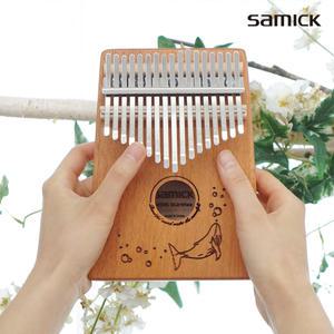 삼익 칼림바 17키 음계각인 일러스트 디자인 올솔리드 마호가니 SKLB-17 고래