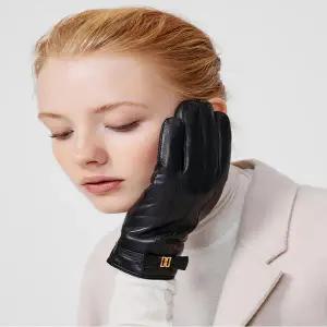 [닥스](강남점)DCGV1F231BK [여성장갑]블랙 양가죽 DD리본 스마트폰터치 장갑