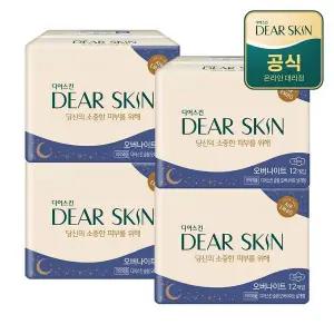 디어스킨 생리대 슬림 오버나이트 12P x 4팩