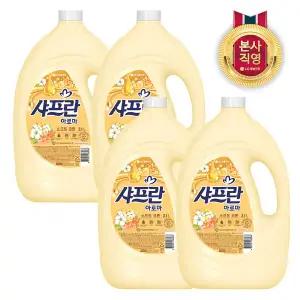샤프란 아로마 섬유유연제 코튼 3.1L x 4개