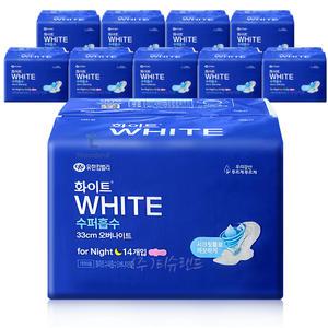 화이트 수퍼흡수 오버나이트 (33cm) 14매x10팩