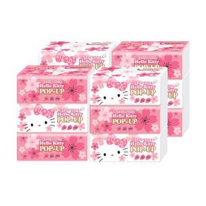 헬로키티 벚꽃 팝업티슈 110매 60입 화장지 휴지 각티슈 메이크업 화장대