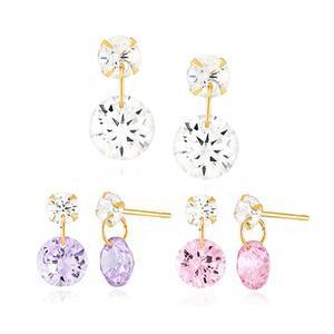 [니지쥬얼리] 14K GOLD 더블큐빅 이어링