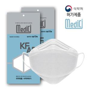 메디치 여름용 국산필터 3D 비말차단 KF-AD 마스크 대형100매 (10매입10봉)