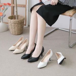 [엔젤 쿠션] 올리 로시 여성 스틸레토 펌프스 힐 7cm 미들힐 하이힐 면접 하객 구두