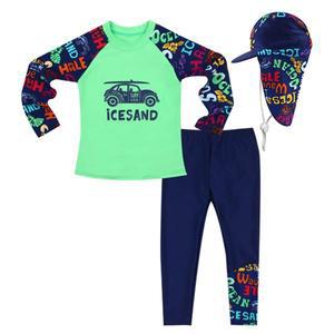 [아이스샌드] 키즈 아동 남아 래쉬가드+플랩캡 세트  BR-8804