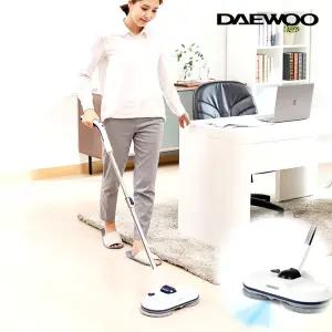 대우 아쿠아젯 물분사 무선 물걸레청소기+패드4장 DEX-WC130 가벼운 회전식 어탭터충전무걸레충전기