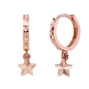 14K 귀걸이 원터치 드롭 링 큐빅티 스타