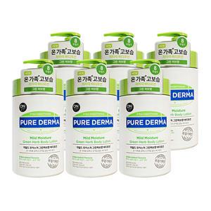 엘지 온더바디 바디로션 퓨어더마 마일드 모이스처 그린허브향 1000ml 6개