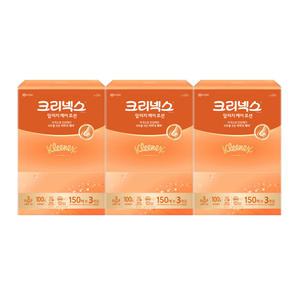 크리넥스 알러지 케어 로션 미용티슈 150매 3입 x 3팩/각티슈