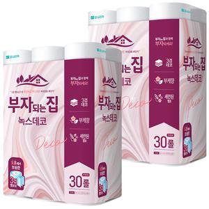 부자되는집 녹스데코 3겹 30m 30롤 화장지 x2