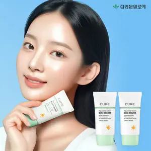 [김정문알로에] 큐어 마일드 그린 선크림(무기자차) 40ml 2개