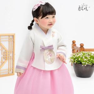 [금동이]AW185 여분홍사색동 아동한복 여아한복