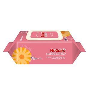 하기스 수딩케어 플러스 물티슈 (캡) 72매x2개