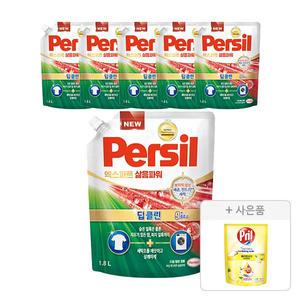퍼실 엑스퍼트 삶음파워 드럼/일반겸용 리필 1.8L, 6개 + 증정(프릴 시크릿 오브 베이킹소다 레몬 300ml, 1개)