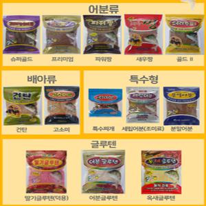 페리칸 옥새세립어분 어분글루텐 새우짱 골드2 딸기글루텐 국산 떡밥모음  파란낚시