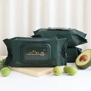 [시치미쓱]아기물티슈 80gsm 프리미엄 그린 캡형 72매 x 10팩