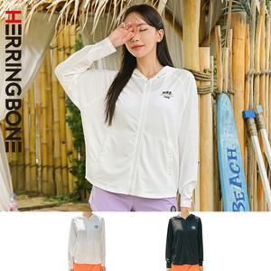 여성 후드 래쉬가드 집업 빅사이즈 매쉬 수영복 커버업 비치웨어 상의 RE332W