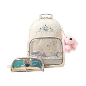 [헤지스키즈]소피아 티아라 책가방(파우치 세트)_IVORY