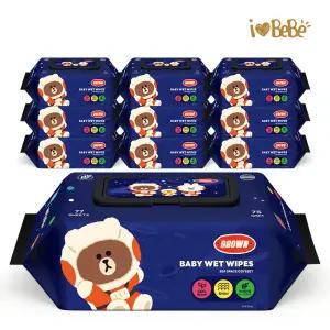 아이러브베베 레이온100% 75g 유니버스프렌즈 77매 10팩 캡형 아기물티슈