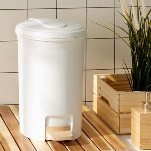 블랑 원형 페달 휴지통 종량제 화징실 쓰레기통 화이트 12L