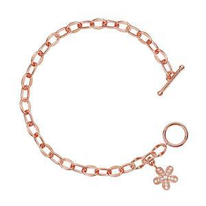 [메리그린]패션 로즈골드 플라워 토글 팔찌