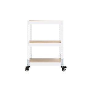 철제 조립식 강화 대형바퀴 이동식선반 3단 600 x 500 x 750