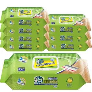크린액티브 대형 평량 70g 물걸레 청소포 30매 37 x 20 cm 8개