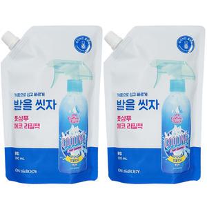 온더바디 코튼풋 발을씻자 풋샴푸 에코 리필 쿨링향 500ml 2개
