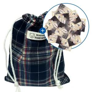 복주머니 화장품파우치 (후 천기단 화현에센스60매)남색체크 M