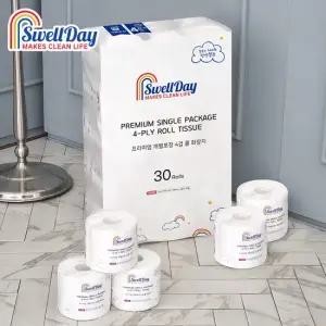 스웰데이 개별포장 4겹 화장지  23M 30롤X2팩) 총 60롤