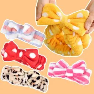 파자마 파티 리본 세안 이마 목욕 샤워 미용 짱짱한 주름 세안용 피부 헤어밴드 관리