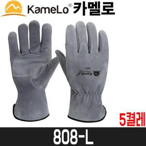 [카멜로] 알곤용접장갑 808-L / 5켤레 / 돈피 / 내피有 / 손바닥이중덧댐