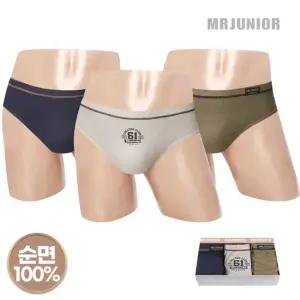 [물랑루즈] MR주니어 테일러 순면 남브리프 팬티 삼각 남아 주니어팬티 3매입