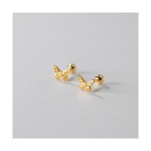 실버 925 러블리 버터플라이 나비 피어싱 은 귀걸이 E168