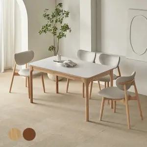 [리뷰이벤트] 파로마 린네 세라믹 원목식탁 의자 필립D세트 4인용 1400(의자4)