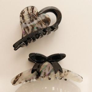 [제이로렌] 하트 리본 반묶음 집게핀 H01297