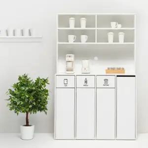 MN1873 수납형 4칸 가정용 재활용 분리수거함 수납장세트 70L 홈카페형 주방수납장