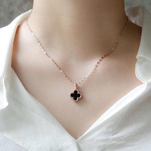 [제이로렌] 자개 공작석 양면 펜던트 로즈골드 목걸이 N01122