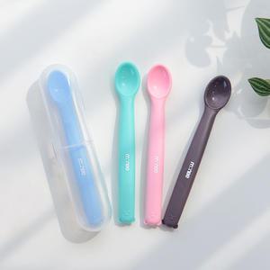 모니 실리콘 유아식기 초기 중기 후기용 / 이유식 스푼 1, 2단계