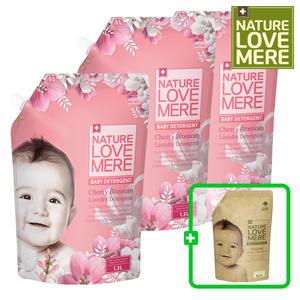 아기세제 1300ml 체리블라썸향 리필형 3팩+(GIFT) 500ml 세제 리필 1팩더 총4팩(오리지널향)