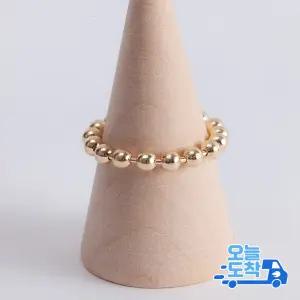 14K 볼 체인 금 반지