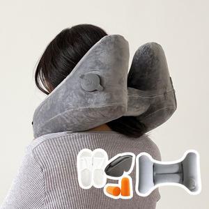 트래블라라 비행기전용목베개 기내용 여행용 허리베개 에어펌프 패키지