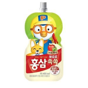 뽀로로 홍삼쏙쏙 사과매실 100ml X 10개 홍삼주스 어린이