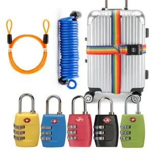 TSA 자물쇠 캐리어 벨트 도난 방지 스트랩 잠금 스프링 와이어 유럽 여행 밴드 끈