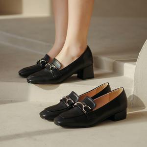 SOVO 브렌지 체인 로퍼 미들힐 3cm 5cm