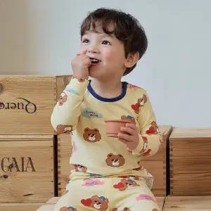 플러피베어 싱글스판내의 유아 아동 실내복 잠옷 아기내복 상하의세트